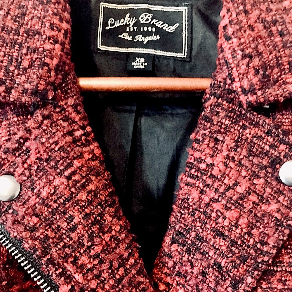 Lucky Brand Textured Tweed Moto Jacket - Picture 6 of 7